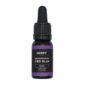 Produktbild på Bredspektrum CBD olja "relax" 10 ml. Svart flaska med orangea detaljer. 1 av 3 tillgängliga versioner av CBD olja på hampablomman.se